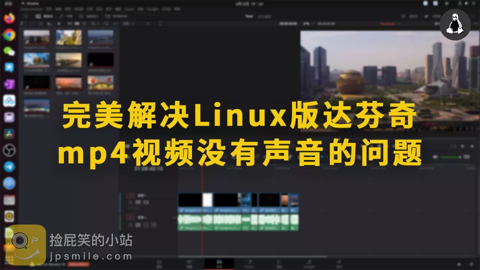 Tips：完美解决Linux版达芬奇导入mp4视频没有声音的问题