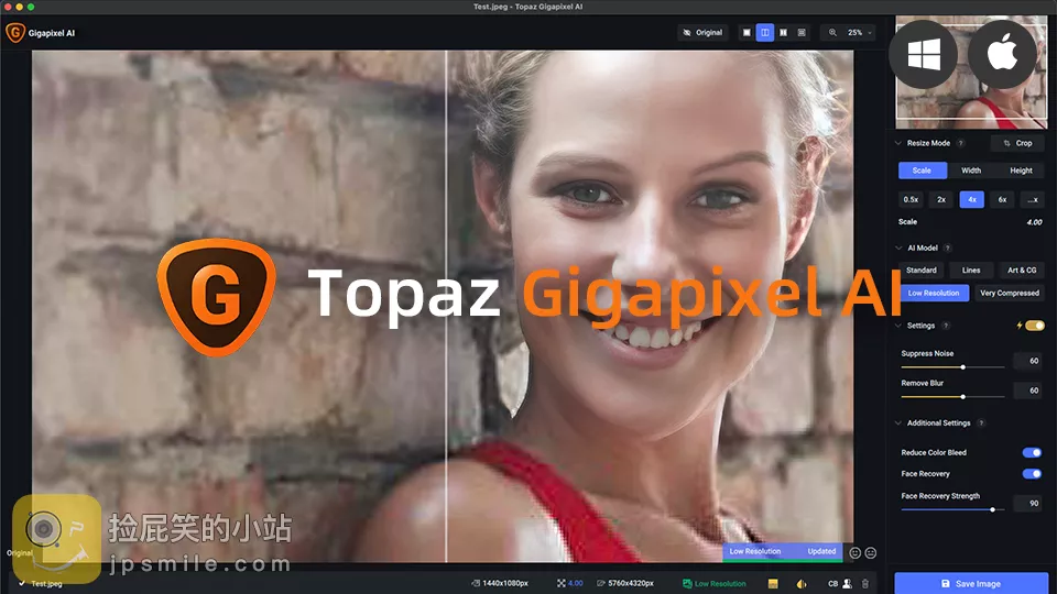 Topaz Gigapixel AI v6.1.0 智能图像分辨率增强无损放大软件（Win&Mac）
